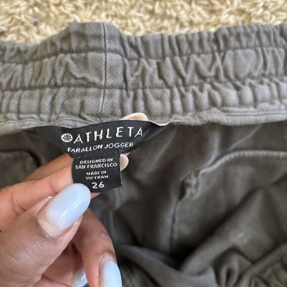 Athleta Farallon Jogger Pants Women’s 26 Gray Pull On Drawstring Pockets - Picture 5 of 9